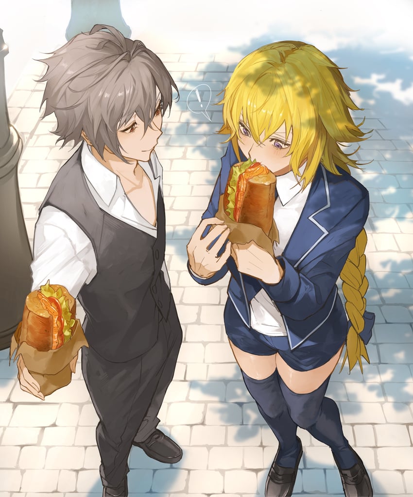 jeanne d'arc and sieg (fate and 1 more) drawn by zuraa_(naunau_seijin)