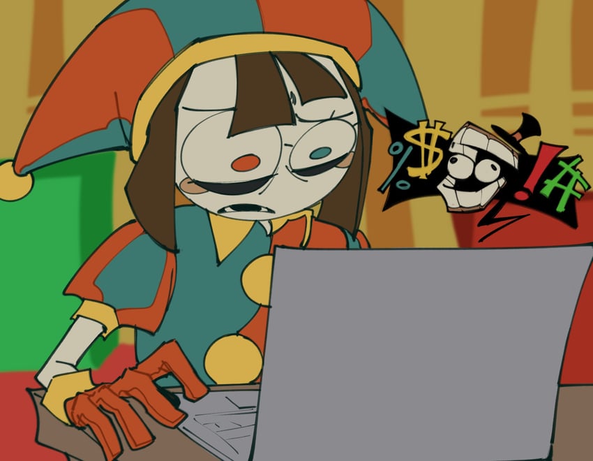 pomni and caine (the amazing digital circus) drawn by anti_square
