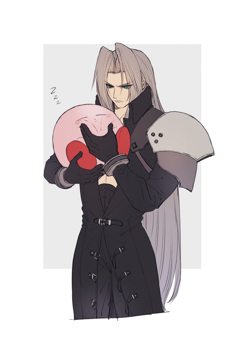kirby and sephiroth (final fantasy and 3 more) drawn by ah_yoshimizu