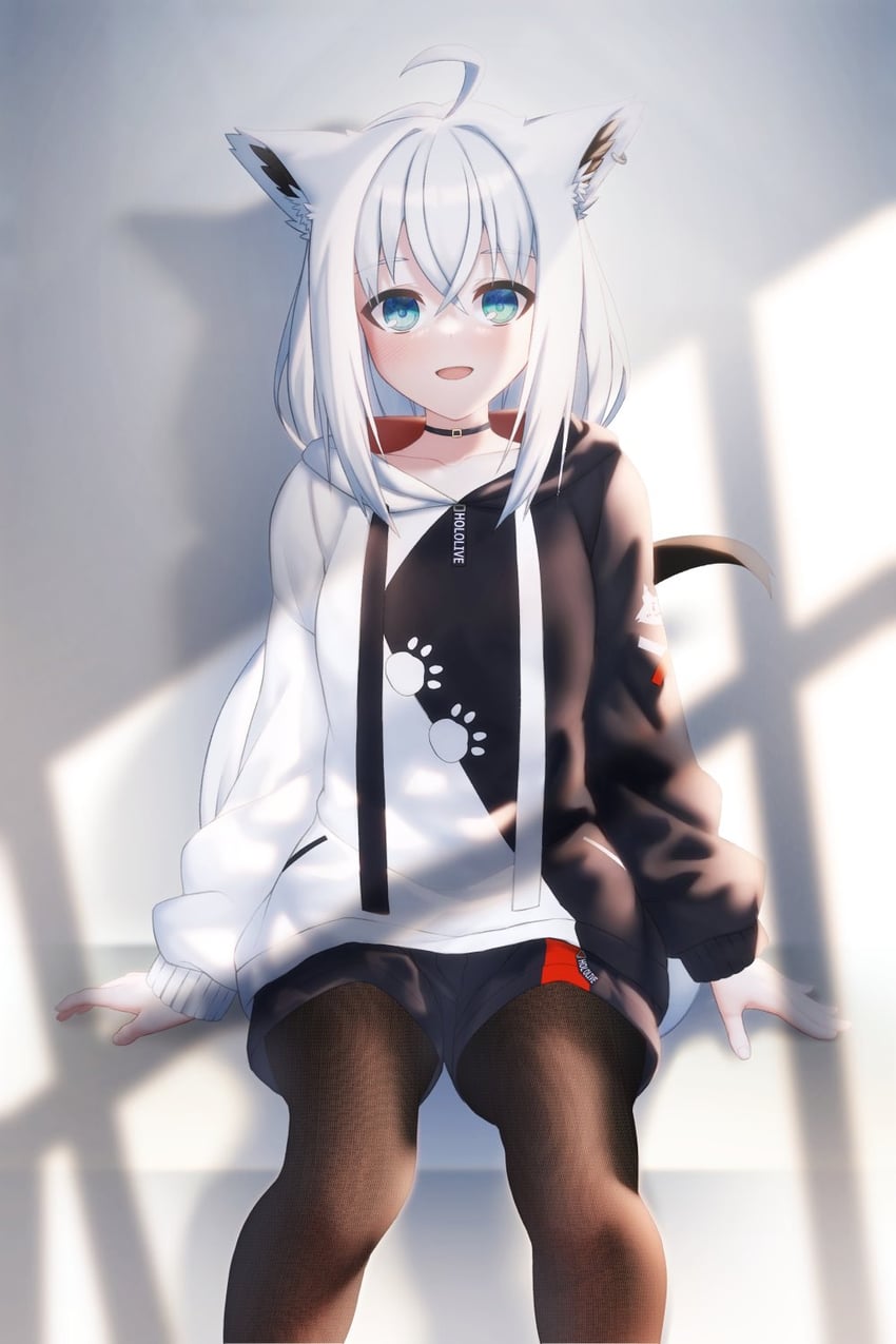 shirakami fubuki and ookami mio (hololive) drawn by shirai_yu
