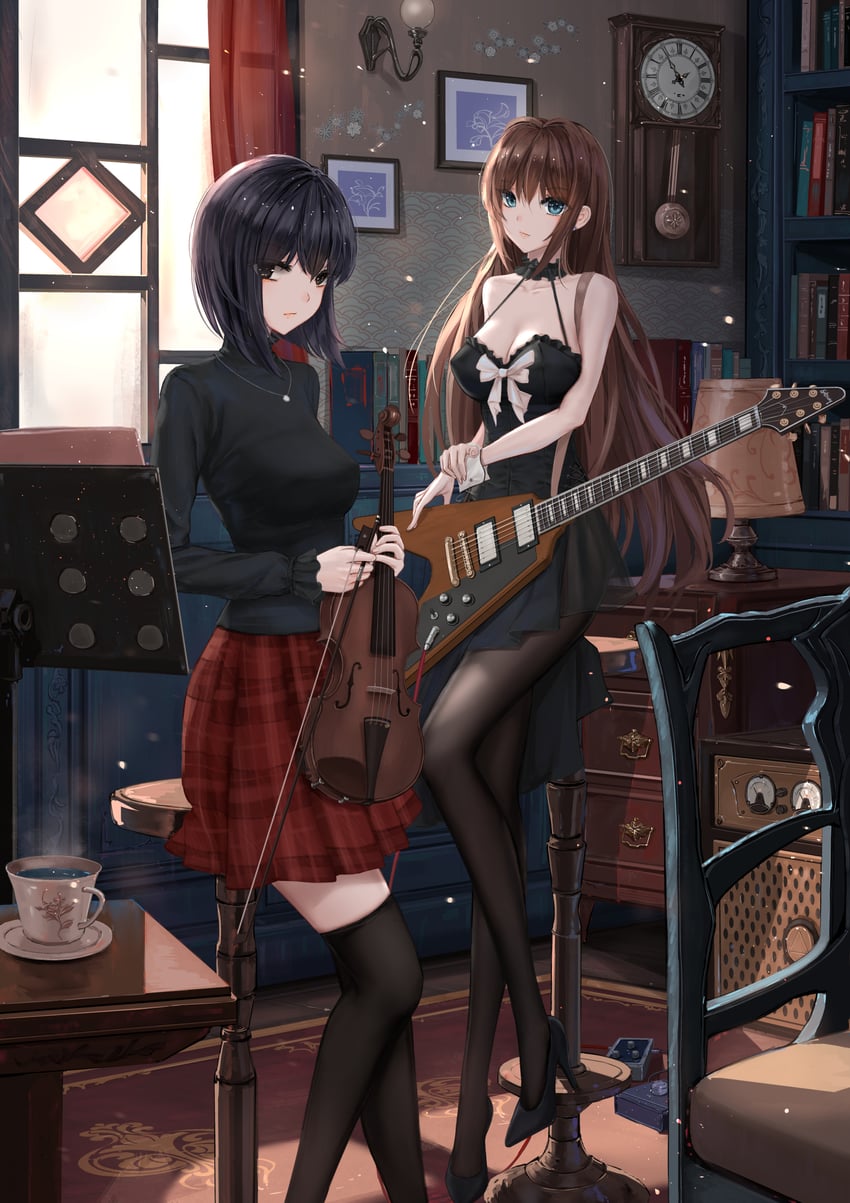 aozaki aoko and kuonji alice (mahou tsukai no yoru) drawn by yuzuriha_(atelier_liang)