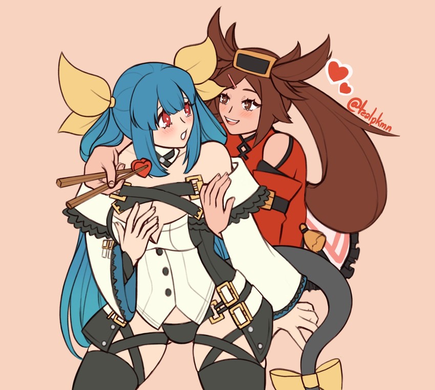 dizzy and kuradoberi jam (guilty gear and 1 more) drawn by lucas_(squidflavor)