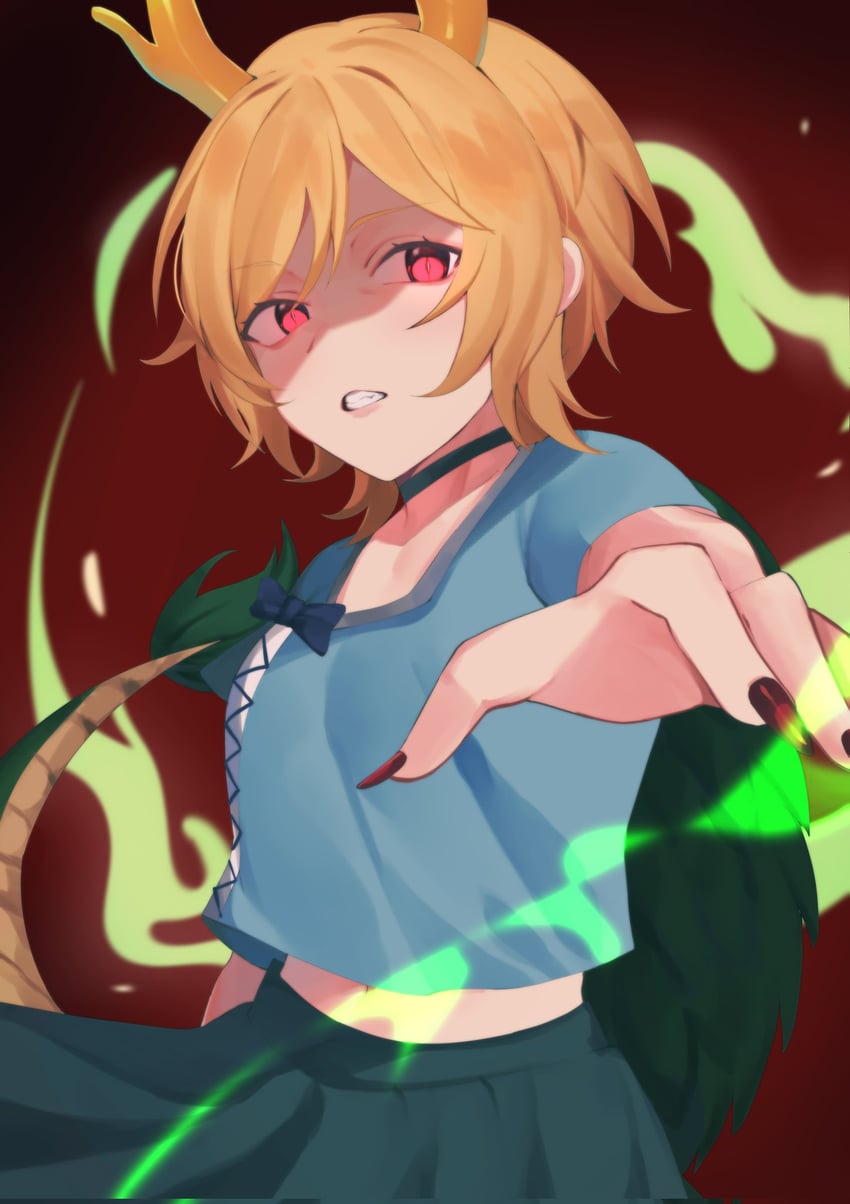 kicchou yachie (touhou) drawn by majime_joe and sharp_na_ago