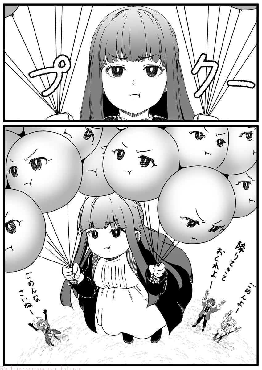 frieren, fern, stark, and aura (sousou no frieren) drawn by shironagasu_senpai