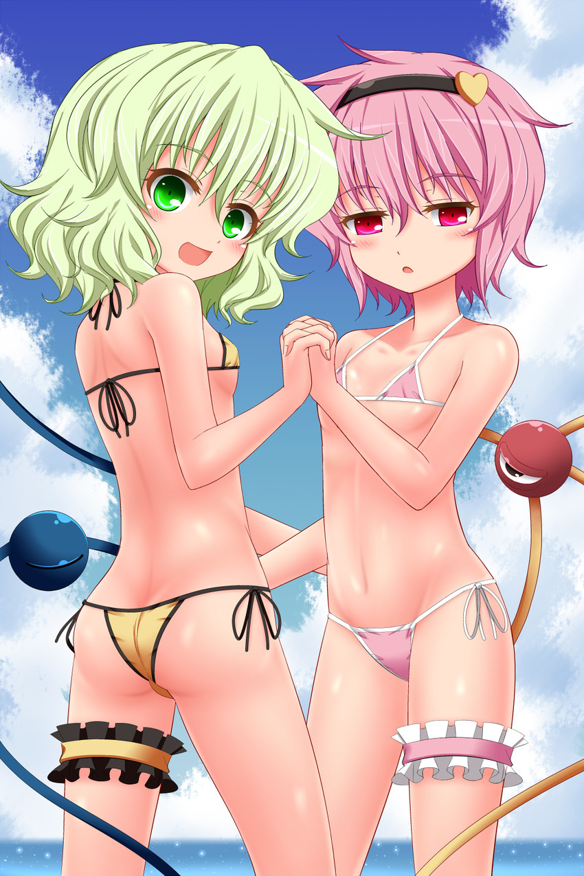 komeiji koishi and komeiji satori (touhou) drawn by isa