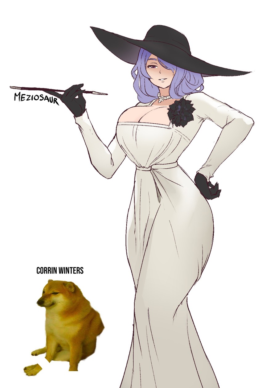 camilla, alcina dimitrescu, and cheemsburger (fire emblem and 5 more) drawn by meziosaur