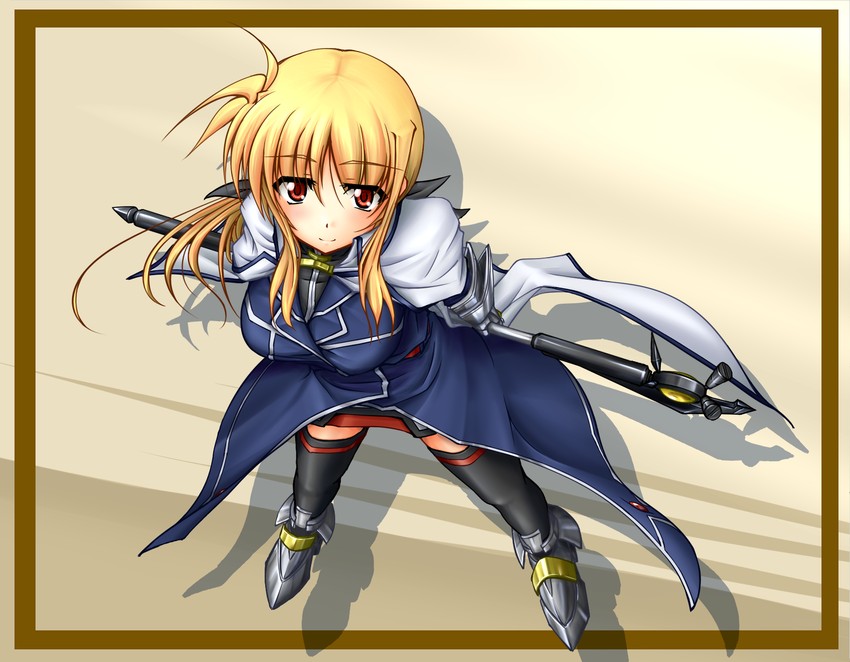 fate testarossa and bardiche (lyrical nanoha and 2 more) drawn by moonlight_(base)