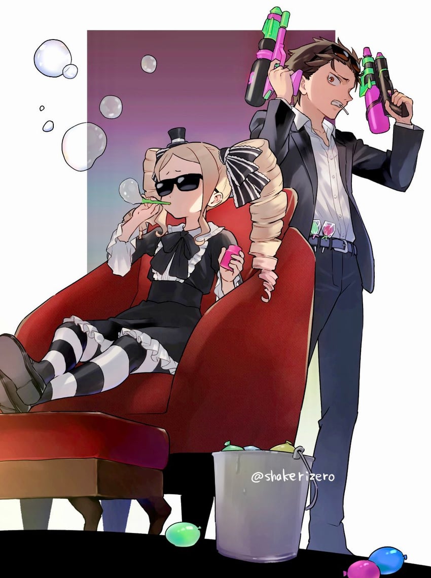 natsuki subaru and beatrice (re:zero kara hajimeru isekai seikatsu) drawn by shake_sawa