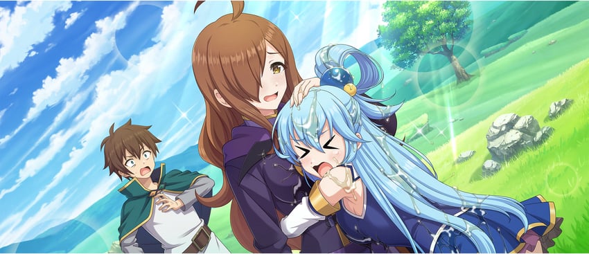 aqua, satou kazuma, and wiz (kono subarashii sekai ni shukufuku wo! and 1 more)