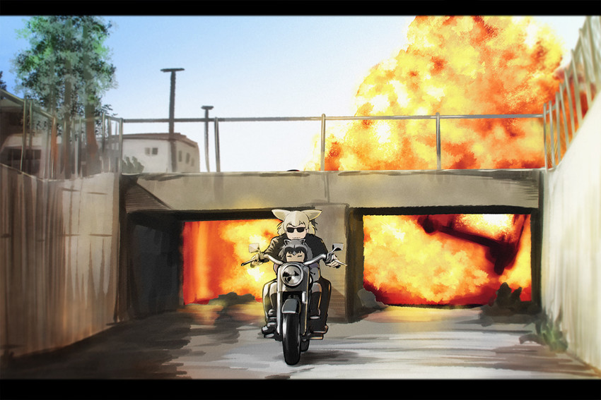 common raccoon, fennec, and t-800 (kemono friends and 2 more) drawn by ueyama_michirou