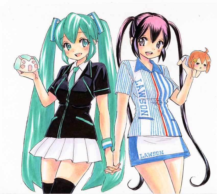 hatsune miku, nakano azusa, and hirasawa yui (vocaloid and 2 more) drawn by rodeorodeo