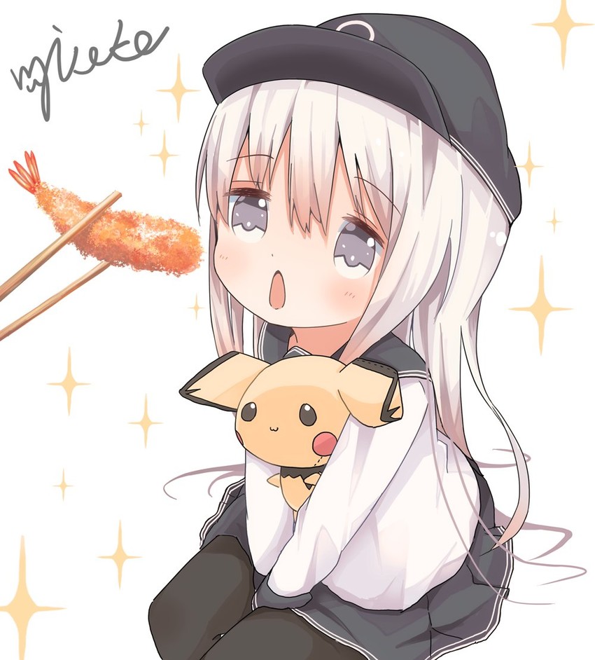 hibiki and pichu (kantai collection and 1 more) drawn by mugichoko_(mugi_no_choko)