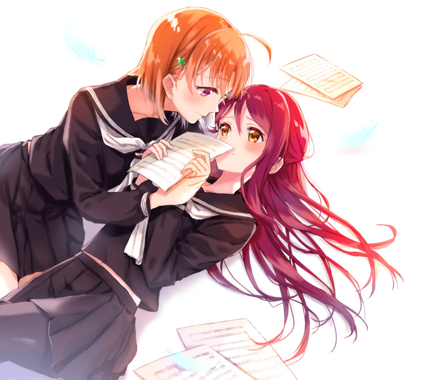 sakurauchi riko and takami chika (love live! and 1 more) drawn by sahara_(charlotte)