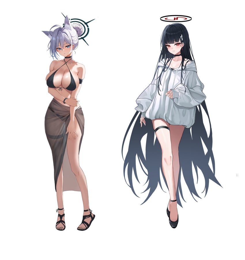 shiroko, rio, and shiroko terror (blue archive) drawn by runa_(user_guwn7382)