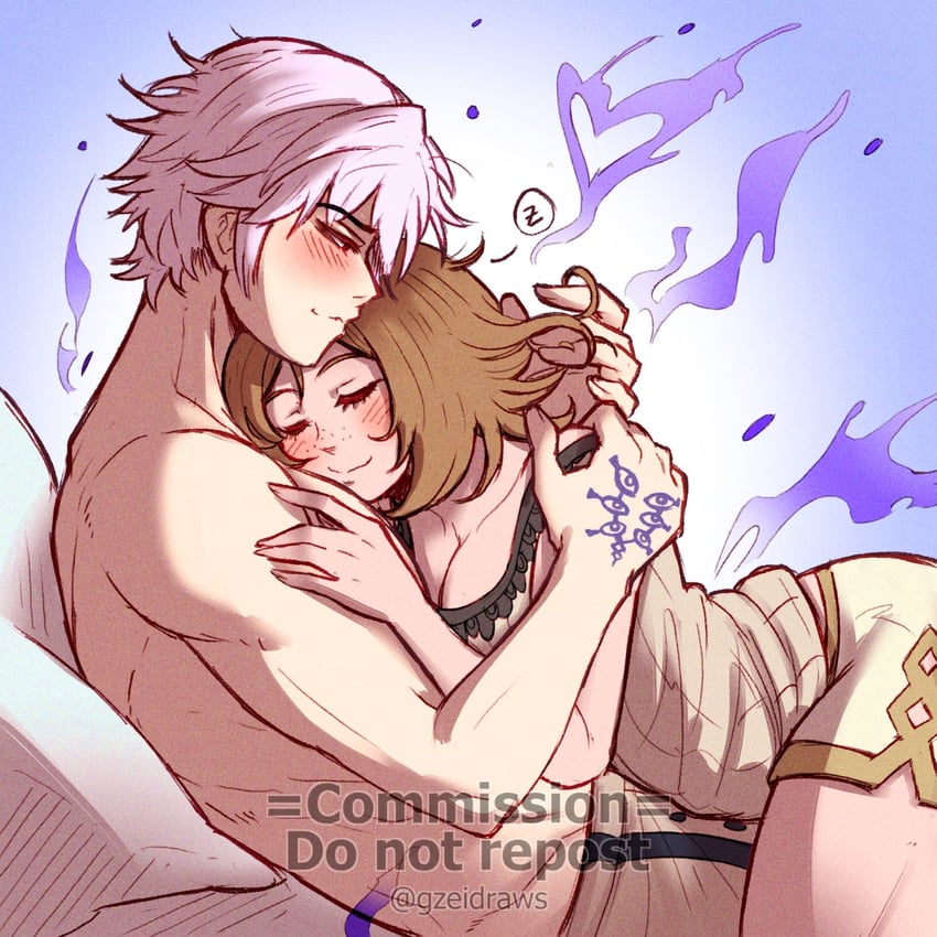 male robin, kiran, and female kiran (fire emblem and 2 more) drawn by gzei