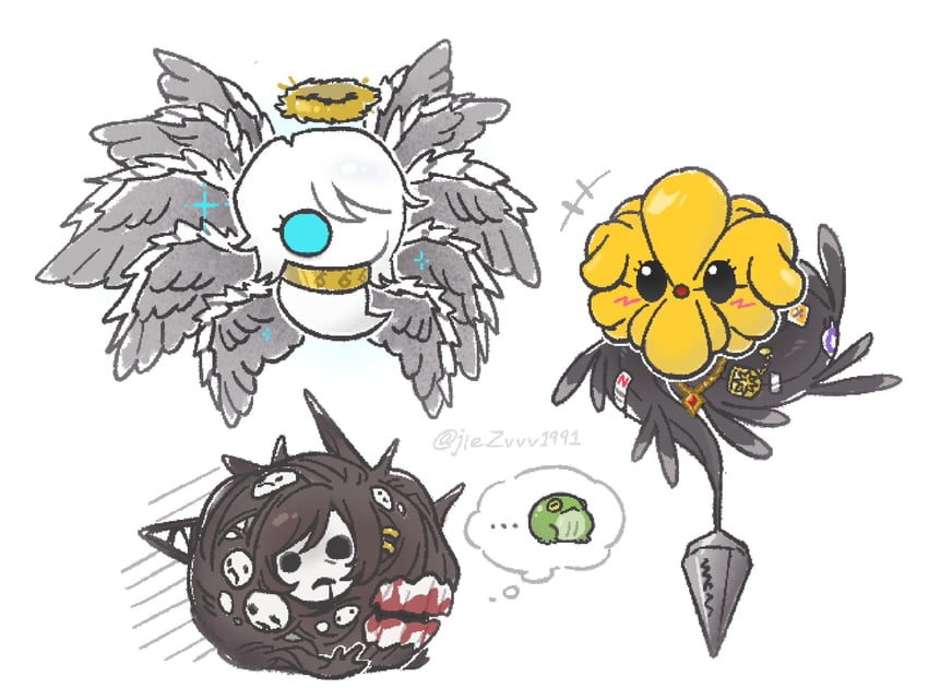 don quixote, faust, outis, mountain of smiling bodies, whitenight, and 1 more (project moon and 2 more) drawn by ohzv