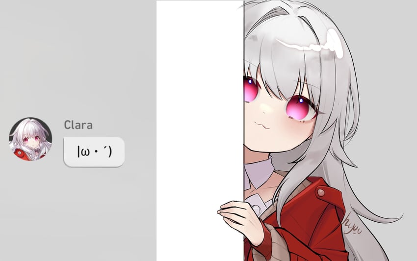 clara and shoboon (honkai and 2 more) drawn by hyuu_(lblank27)