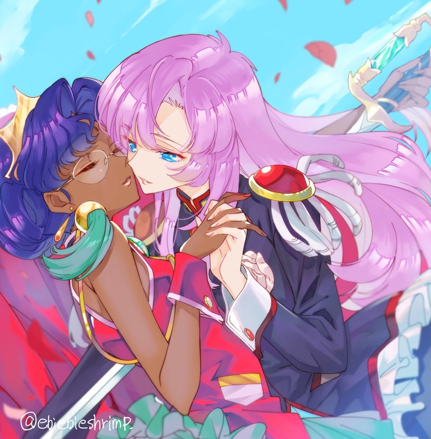 tenjou utena and himemiya anthy (shoujo kakumei utena) drawn by shuri_(84k)
