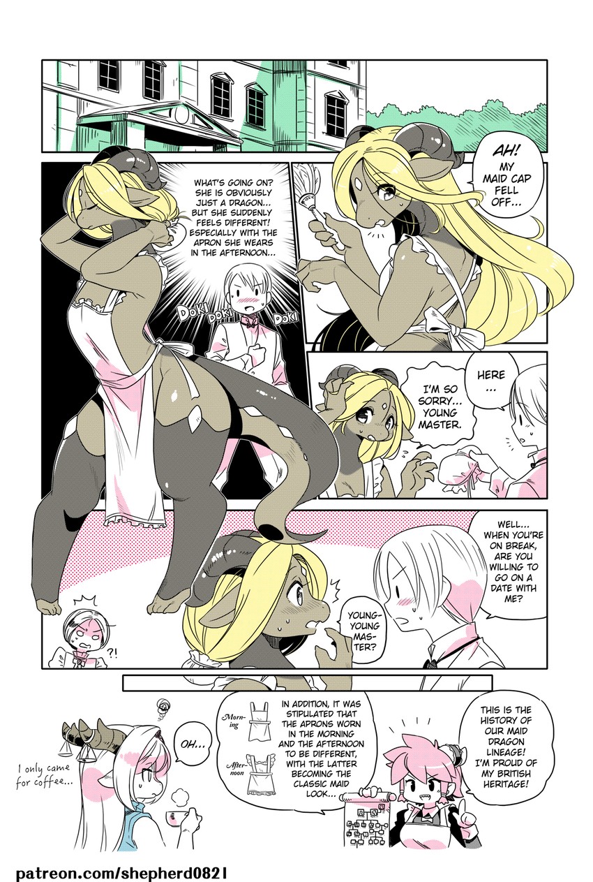 levia, nadia, and half-dragon maid (modern mogal) drawn by shepherd0821