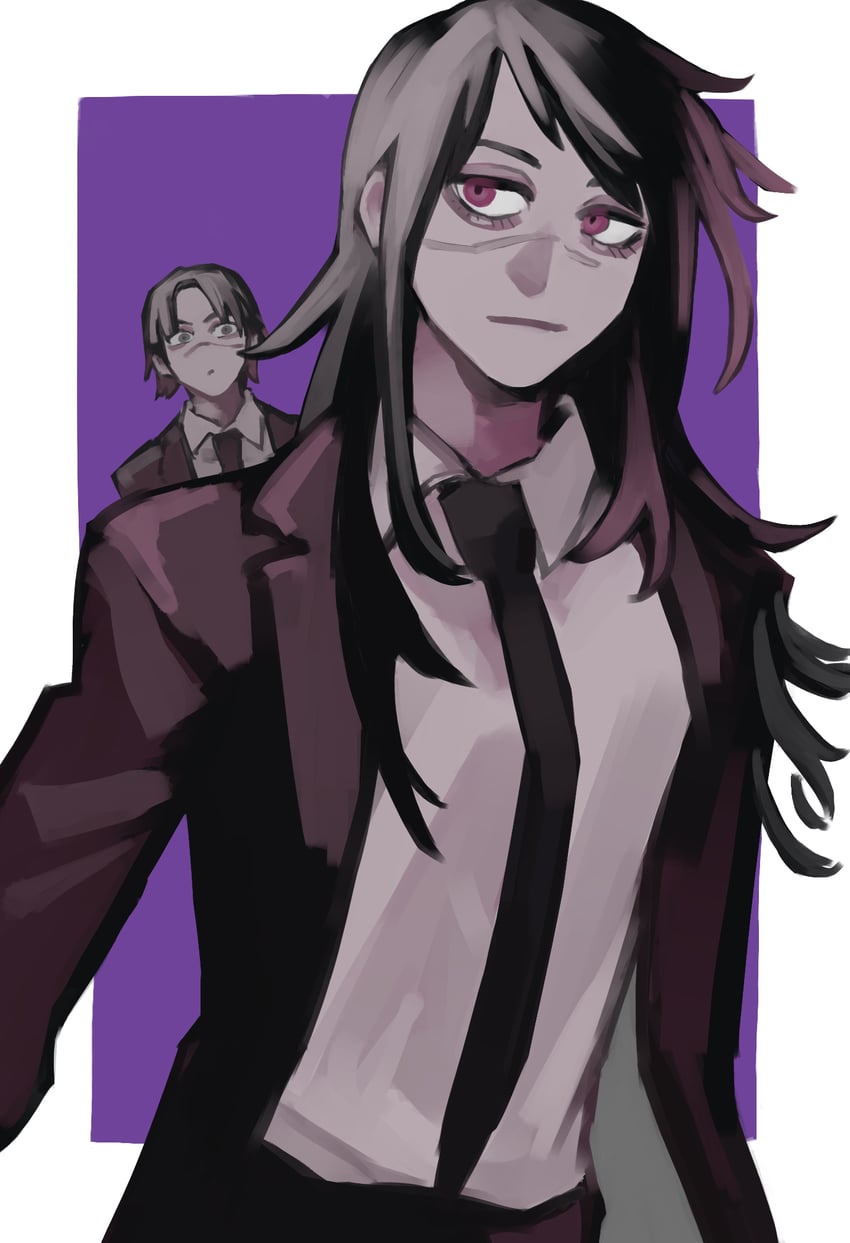 tendou michiko and kurose yuutarou (chainsaw man) drawn by nakano_(2_mannaka)