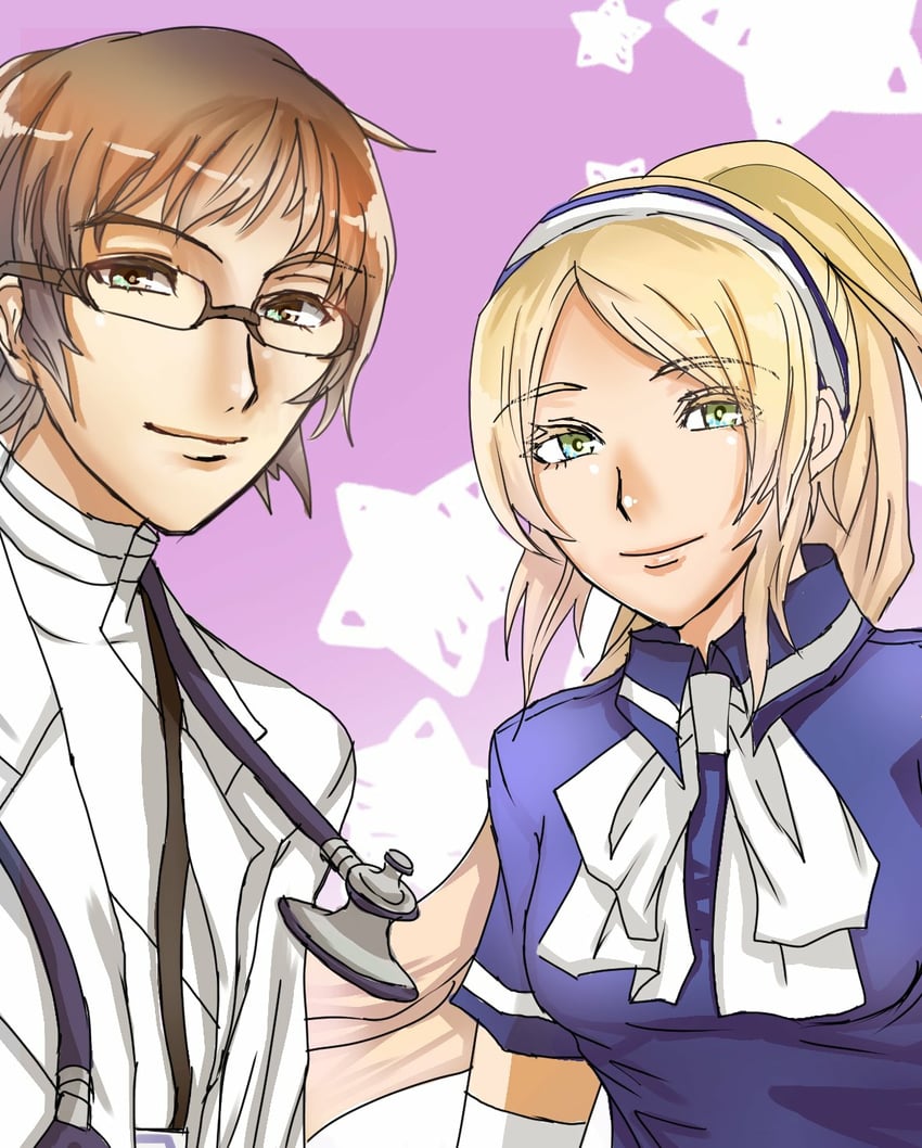 tonegawa anju and tsukimori kousuke (chou shittou caduceus) drawn by cr-paruparu