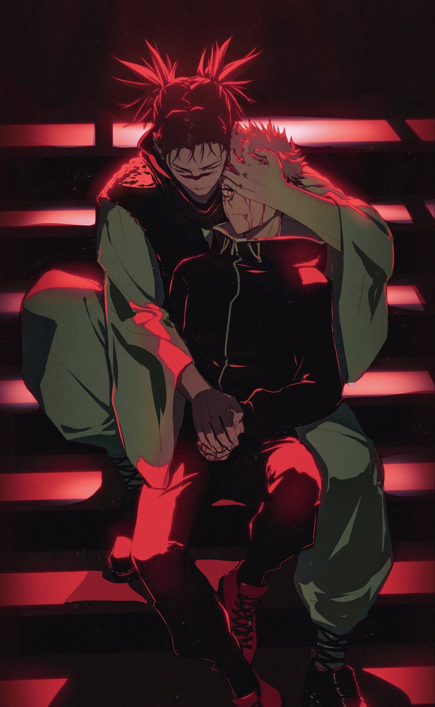 itadori yuuji and choso (jujutsu kaisen) drawn by liusang