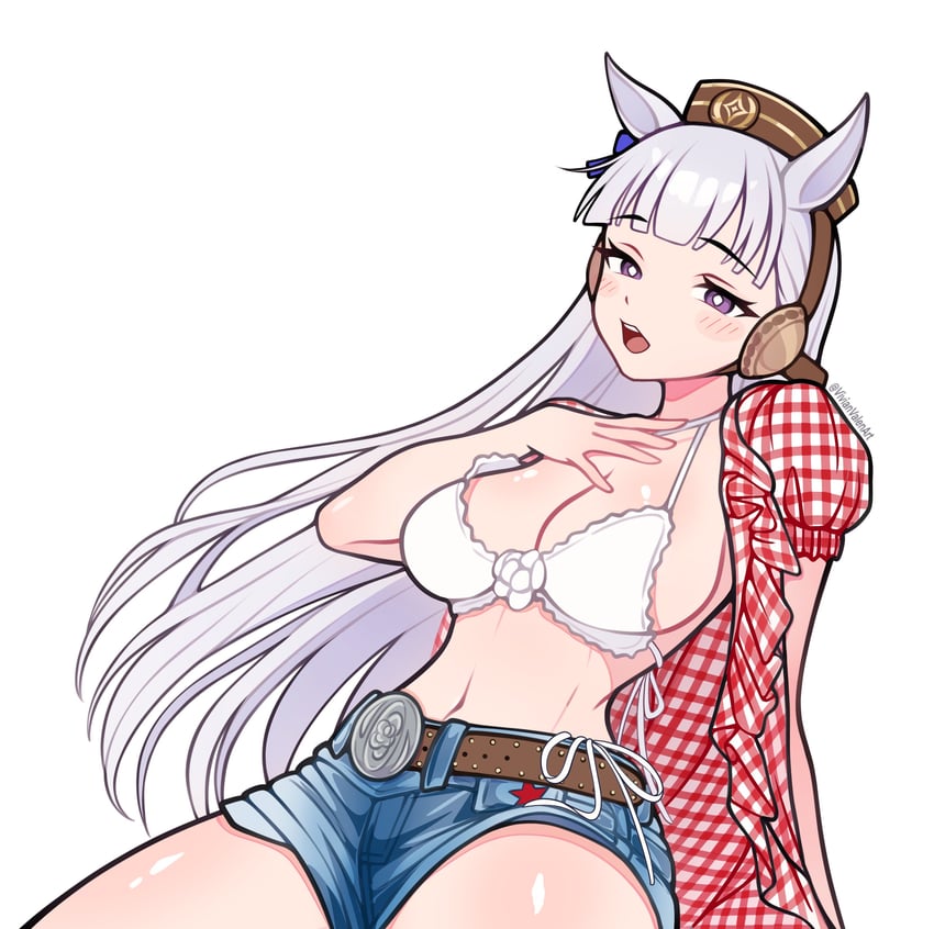gold ship and kwon eun-bi (umamusume and 1 more) drawn by vivianvalenart