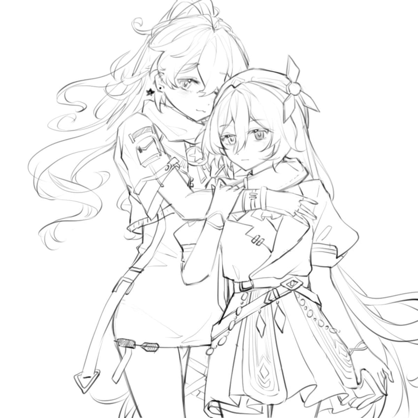 karin mered and arkria hroptr (honkai and 1 more) drawn by ssh132347