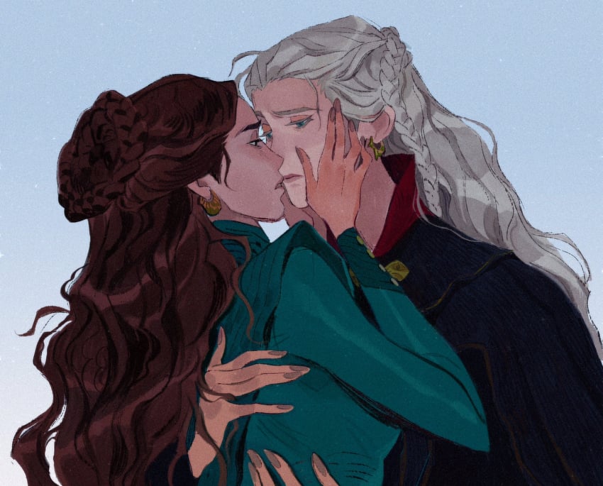 rhaenyra targaryen and alicent hightower (a song of ice and fire and 1 more) drawn by ami_thompson