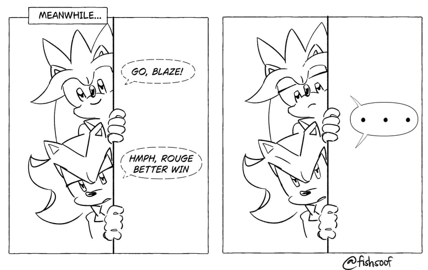 shadow the hedgehog and silver the hedgehog (sonic) drawn by fishsoof