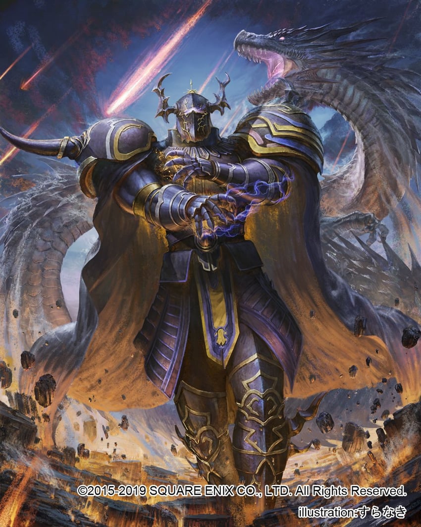 golbez and shadow dragon (final fantasy and 3 more) drawn by suranaki