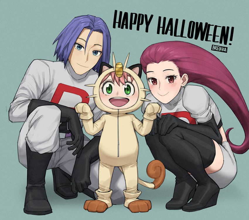 yor briar, anya, twilight, jessie, james, and 1 more (pokemon and 1 more) drawn by breikka