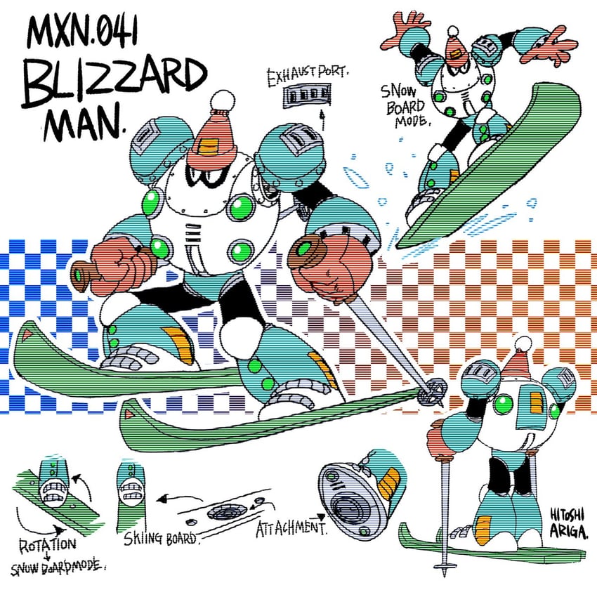 blizzard man (mega man and 2 more) drawn by ariga_hitoshi