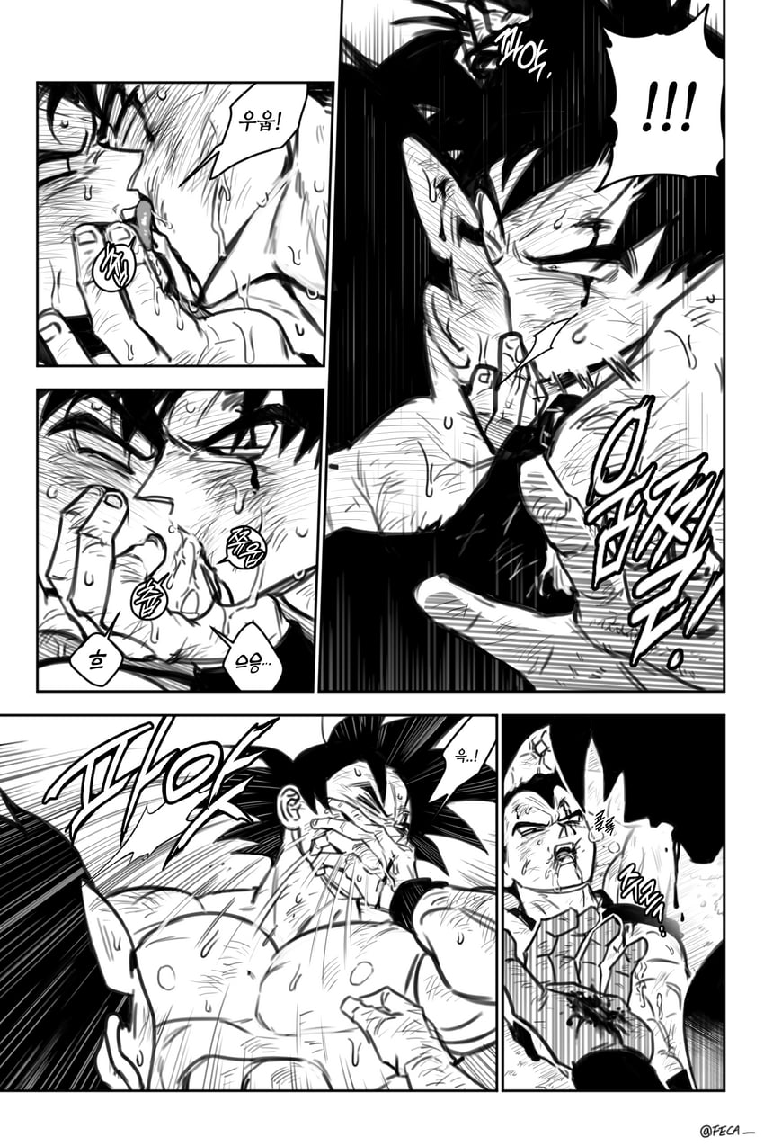 son goku and vegeta (dragon ball and 1 more) drawn by fecaa