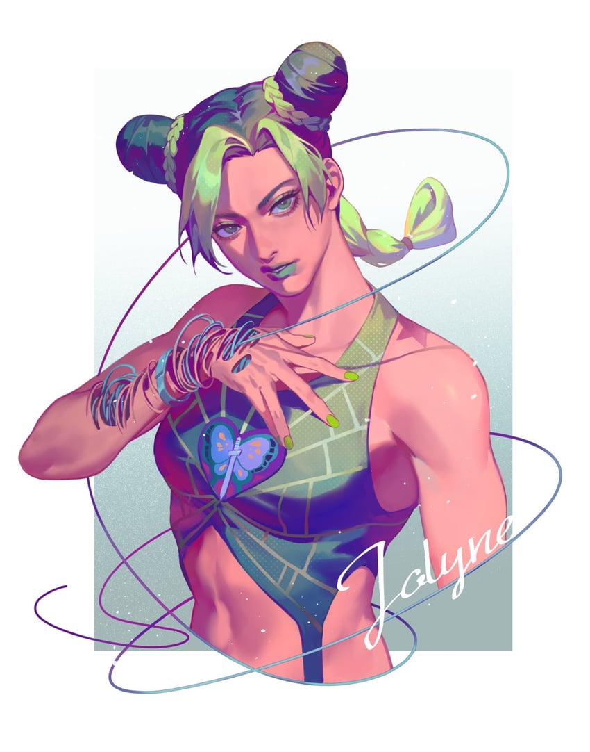 kujo jolyne (jojo no kimyou na bouken and 1 more) drawn by zoo_(oukakumaku)