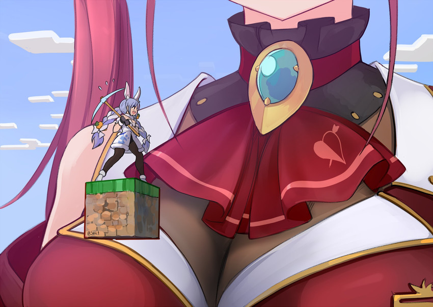 houshou marine and usada pekora (hololive and 1 more) drawn by seo_tatsuya