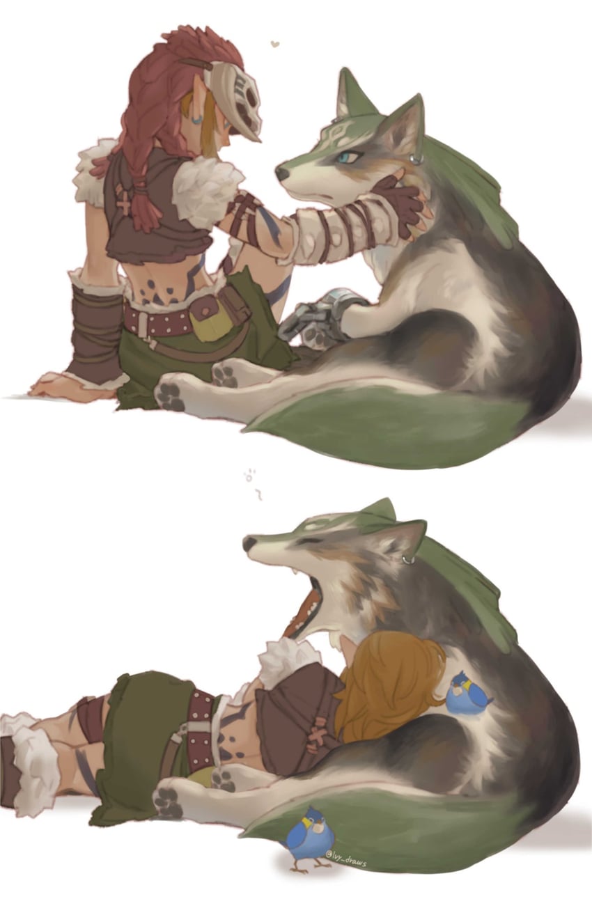 link and wolf link (the legend of zelda and 1 more) drawn by ivy_(sena0119)