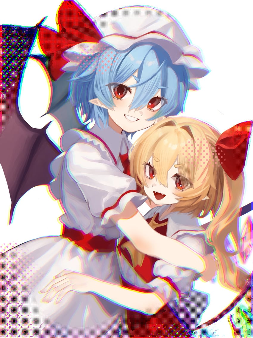 remilia scarlet and flandre scarlet (touhou) drawn by kasorasora2023