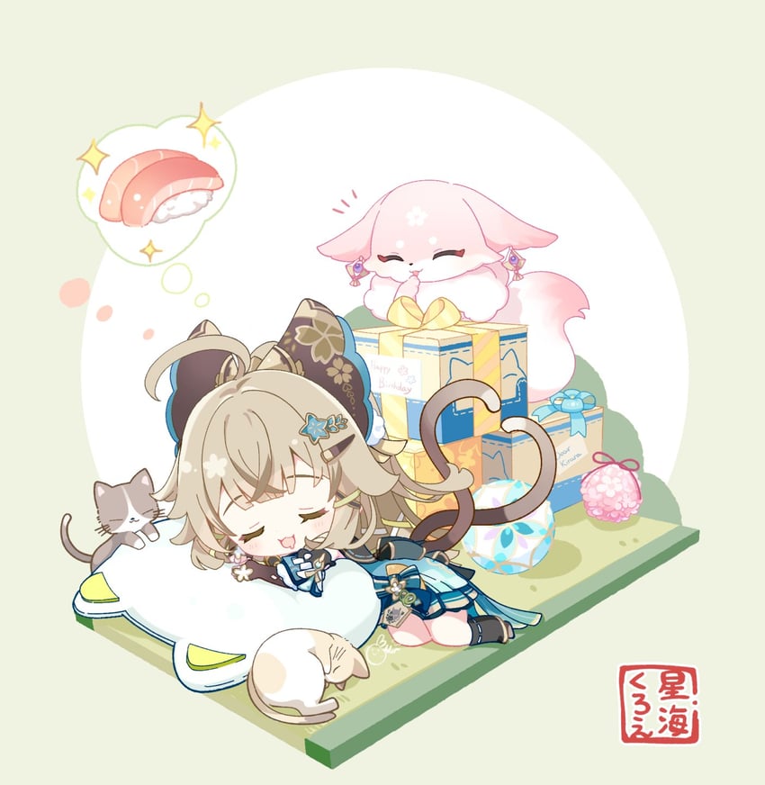 yae miko and kirara (genshin impact) drawn by hoshiusagi_no_chloe