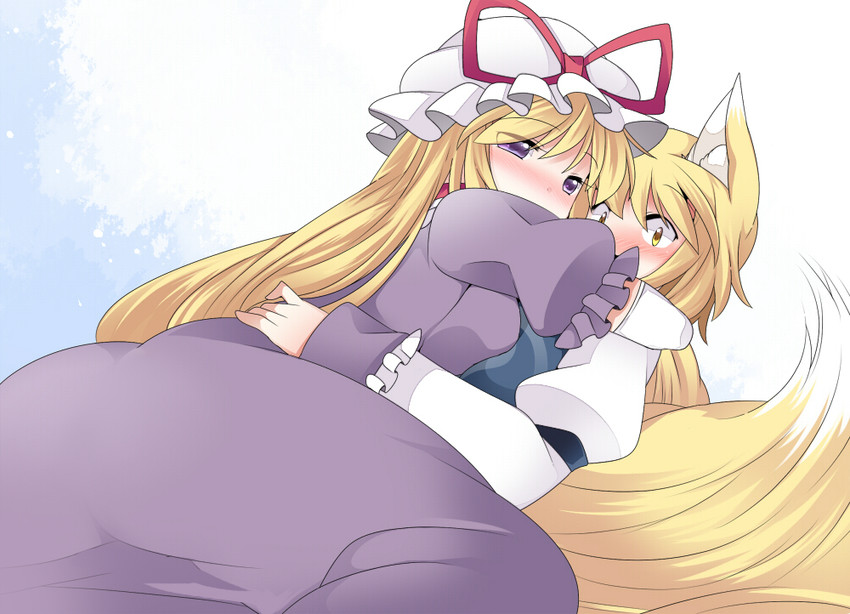yakumo yukari and yakumo ran (touhou) drawn by hammer_(sunset_beach)