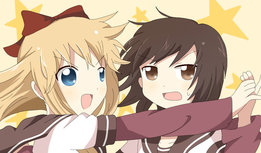 toshinou kyouko and funami yui (yuruyuri) drawn by watage_modoki