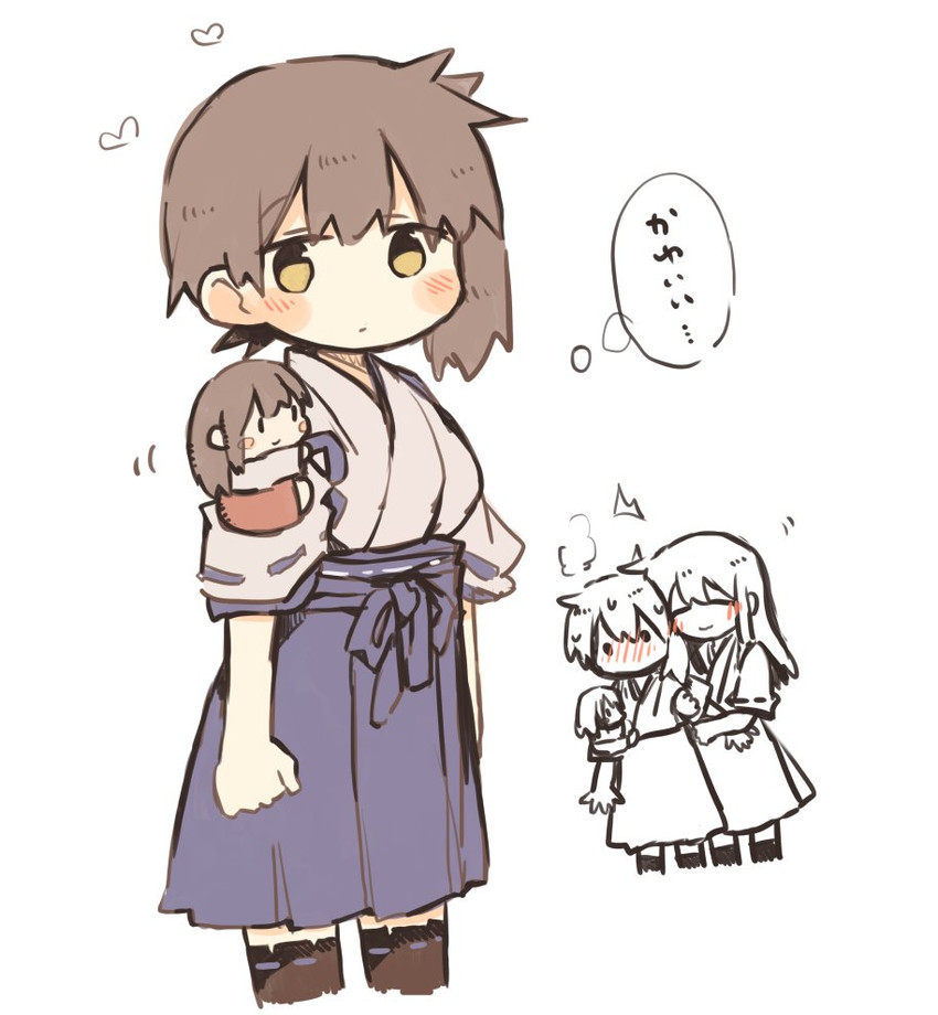 kaga, akagi, akagi kai ni, and kaga kai ni (kantai collection) drawn by ina_(1813576)