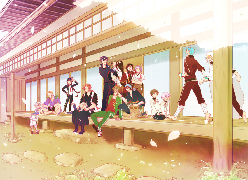 namazuo toushirou, izumi-no-kami kanesada, hotarumaru, shokudaikiri mitsutada, yamanbagiri kunihiro, and 10 more (touken ranbu) drawn by tonoko_(cinq5)