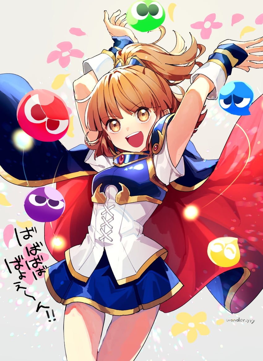 arle nadja and puyo (puyopuyo and 1 more) drawn by kuroda_(kuro_yyy)