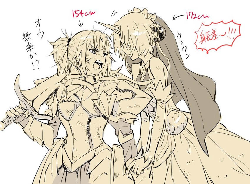 mordred and frankenstein's monster (fate and 1 more) drawn by dashi_(minzoku_gb)
