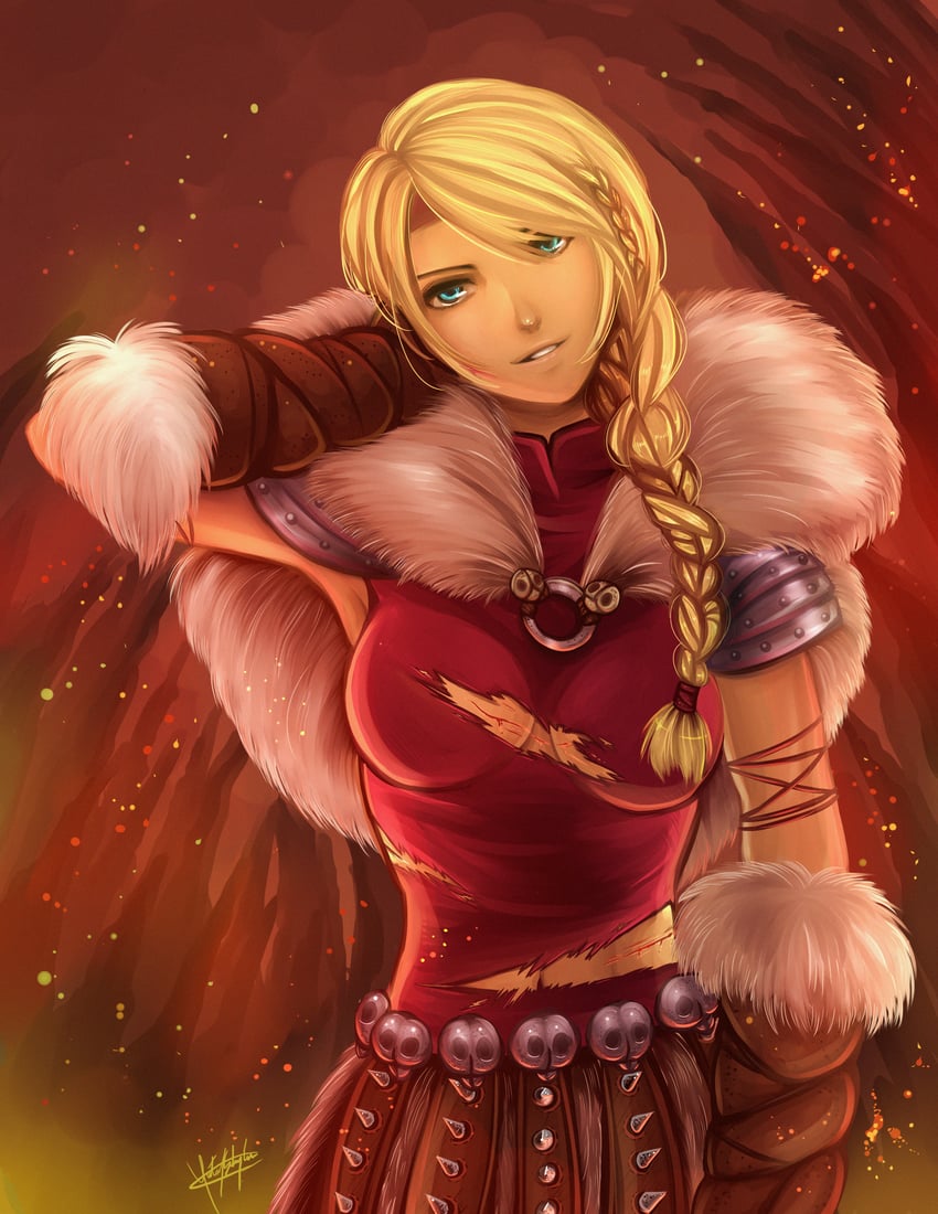 astrid hofferson (how to train your dragon) drawn by yasasu