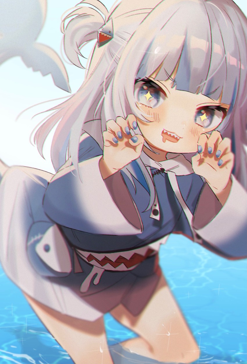 gawr gura (hololive and 1 more) drawn by 852_box