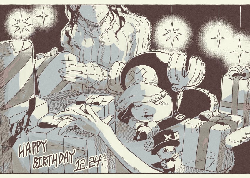 nico robin and tony tony chopper (one piece) drawn by living_(nsiring)