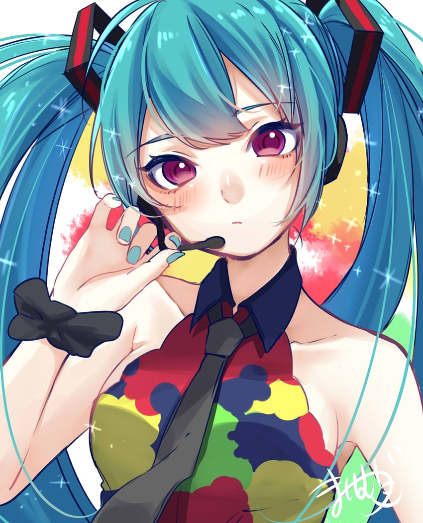 hatsune miku (vocaloid and 1 more) drawn by mai_mugi