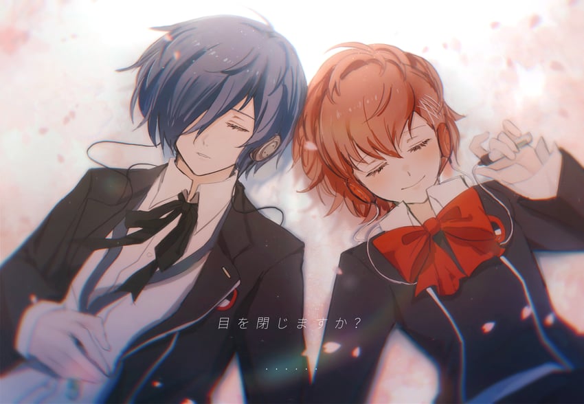 yuuki makoto and shiomi kotone (persona and 2 more) drawn by libertyp